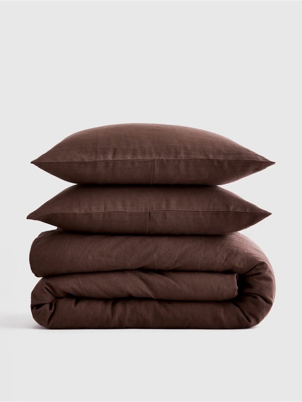 QUINCE NWOT European Linen Duvet Cover Set Twin Espresso Chocolate